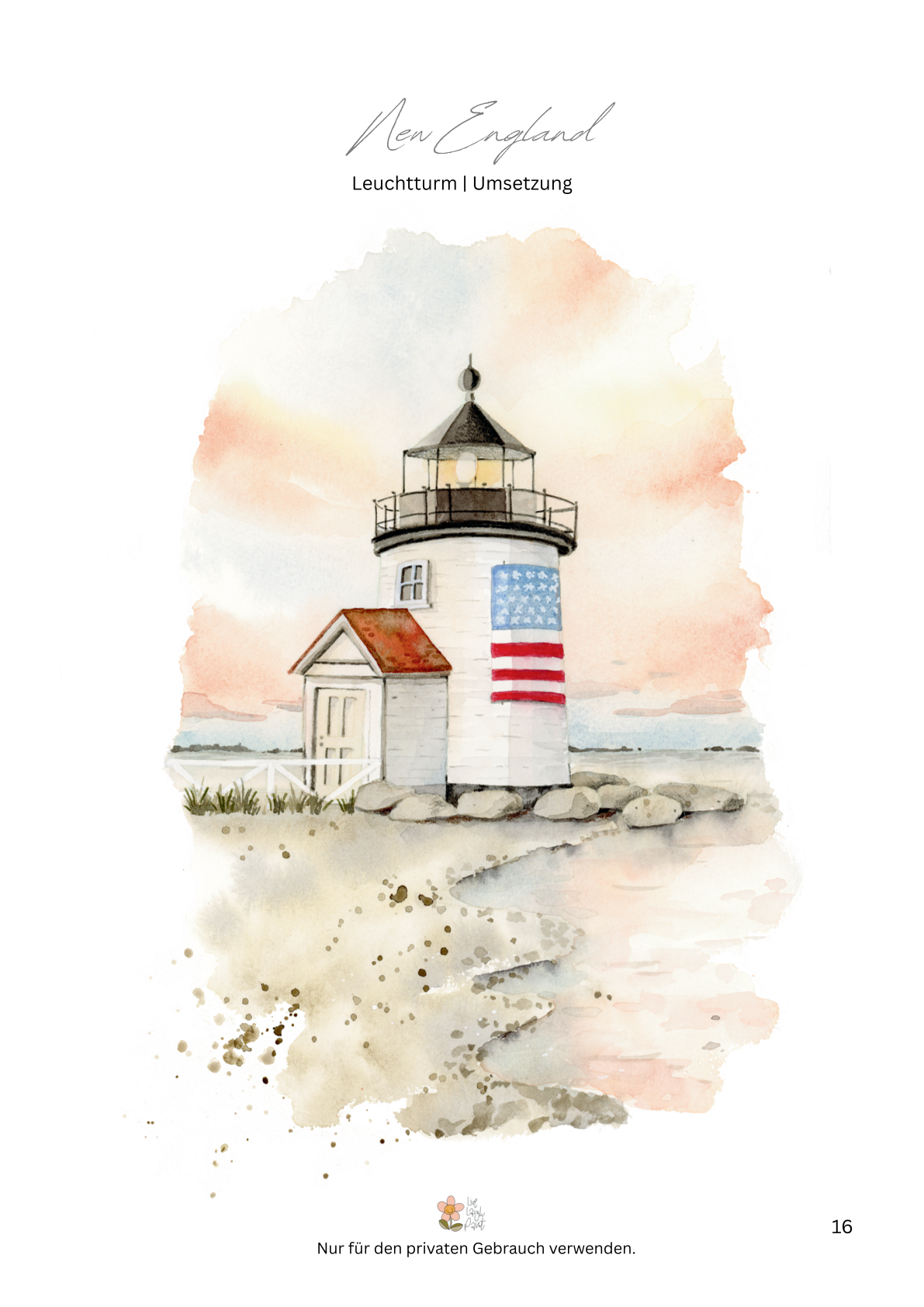 Aquarell Malvorlagen "New England" (Themenheft)