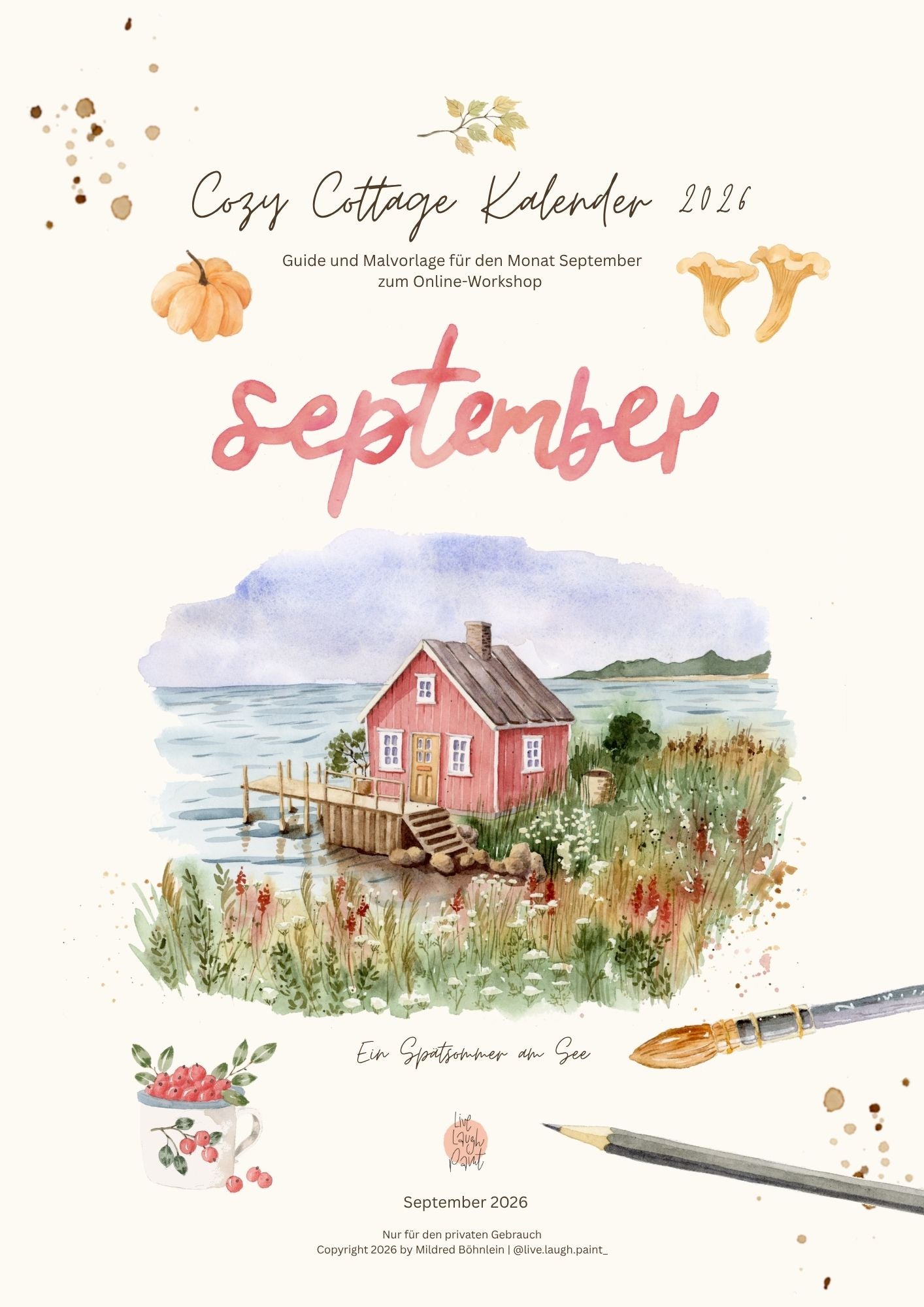 Cozy Cottage Kalender September 2026 | Spätsommer in Schweden