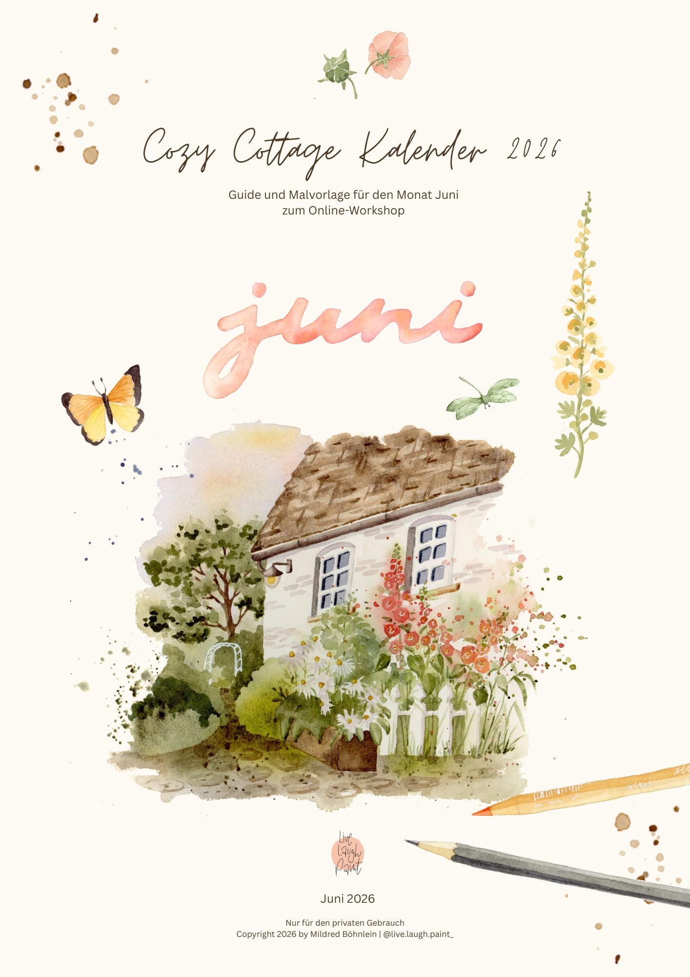 Cozy Cottage Kalender 2026 - Juni Workshop und Guide
