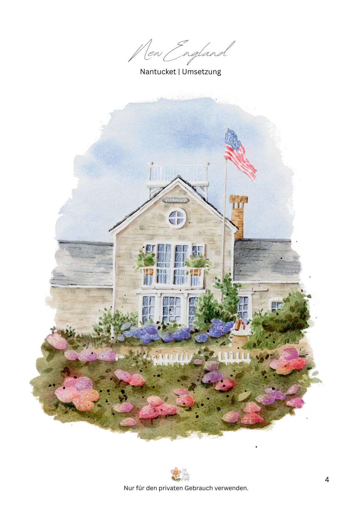 Aquarell Malvorlagen "New England" (Themenheft)
