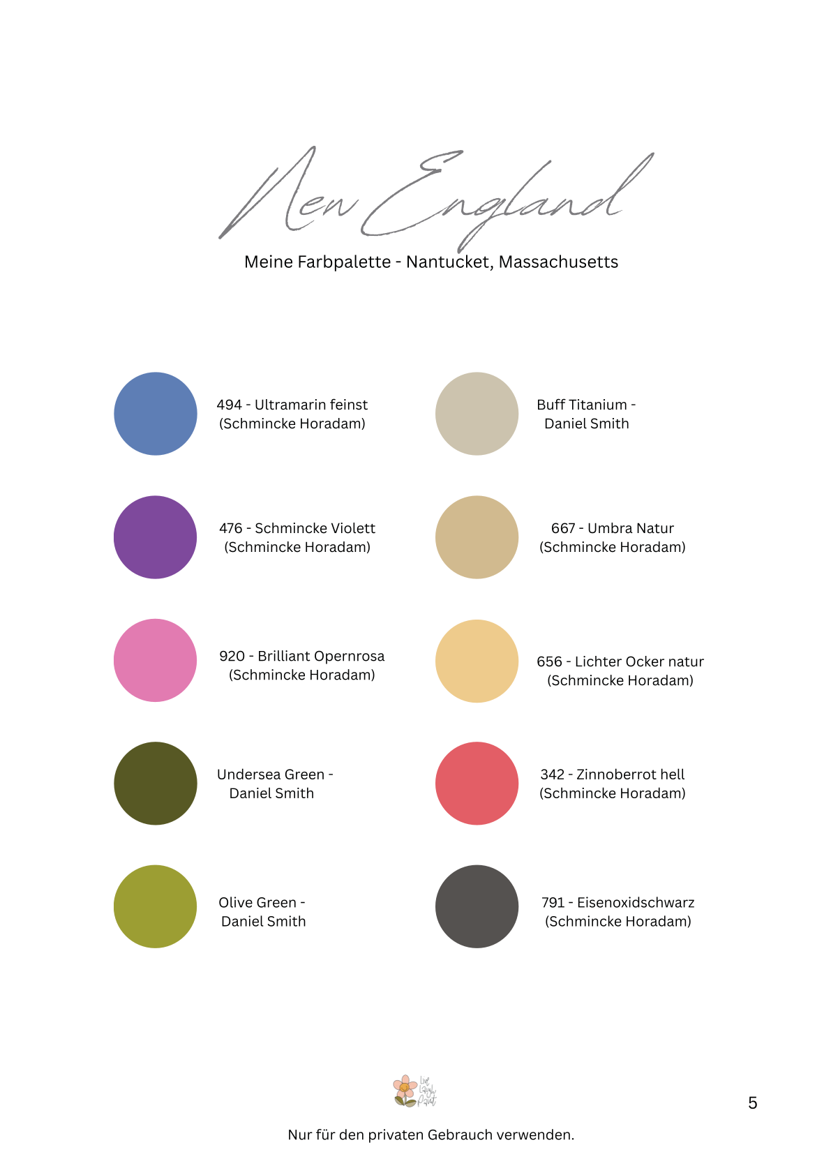 Aquarell Malvorlagen "New England" (Themenheft)