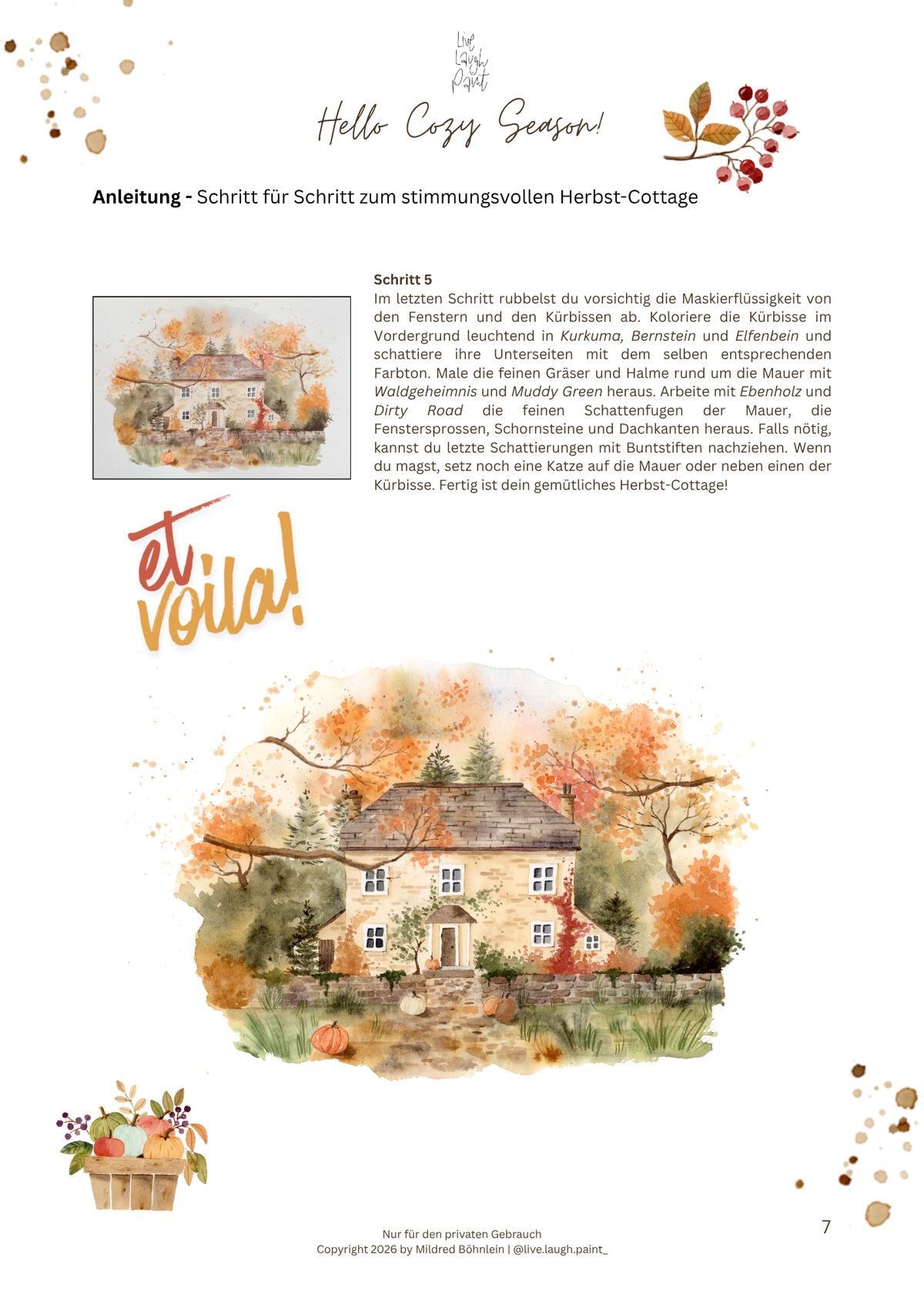 Cozy Cottage Kalender Oktober 2026 | Hello cozy Season